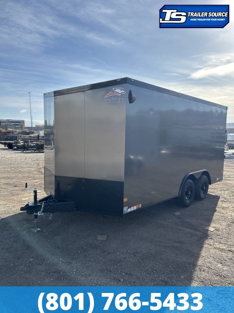 8.5x16 American Hauler Night Hawk Enclosed Cargo Trailer - 7'0" Interior - 10K GVWR - Black Out Package, Dovetail, Ramp Door