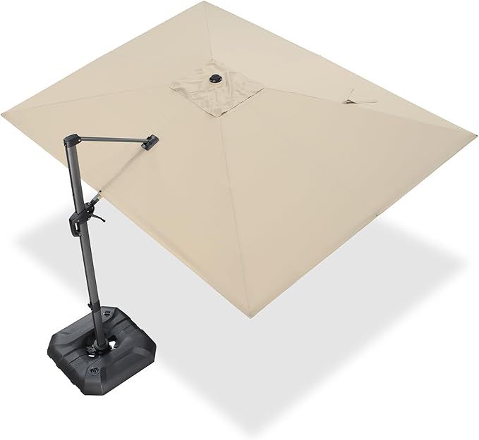 PURPLE LEAF 9' X 11.5' Patio Umbrella Outdoor Cantilever Rectangle Umbrella Aluminum Offset Umbrella with extras
