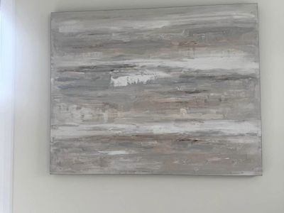 48”x36” Coastal Large Abstract Canvas Art - Grey, White, Brown Textured Wall Decor