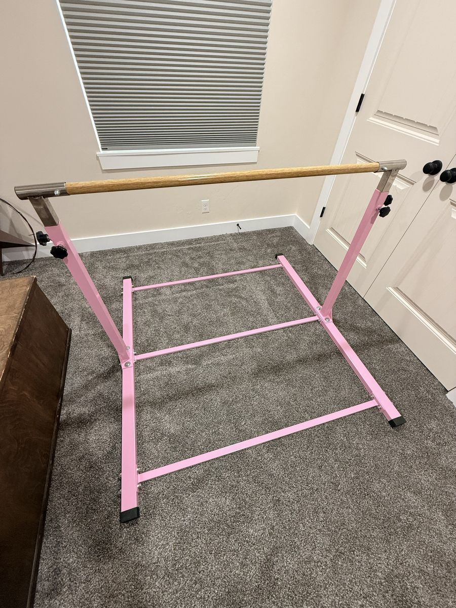 Adjustable Pink Gymnastics Bar for Kids