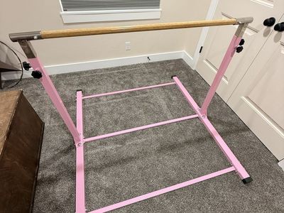 Adjustable Pink Gymnastics Bar for Kids