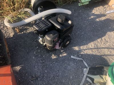Used Gas-Powered Water Pump Engine with Hose - Industrial/Farm Equipment