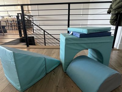Kids' Soft Play Blocks Set - Turquoise & Blue Foam Climbing and Building Toys for Toddlers