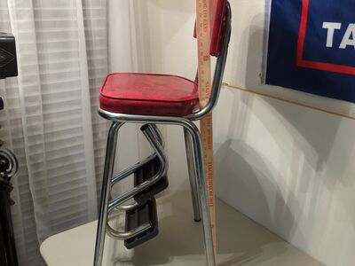 step stool red vinyl counter chair (vintage)