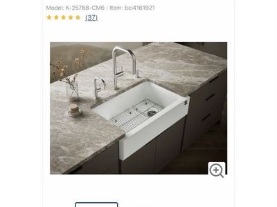 New Kohler Carin 34” White Farm Style Kitchen Sink