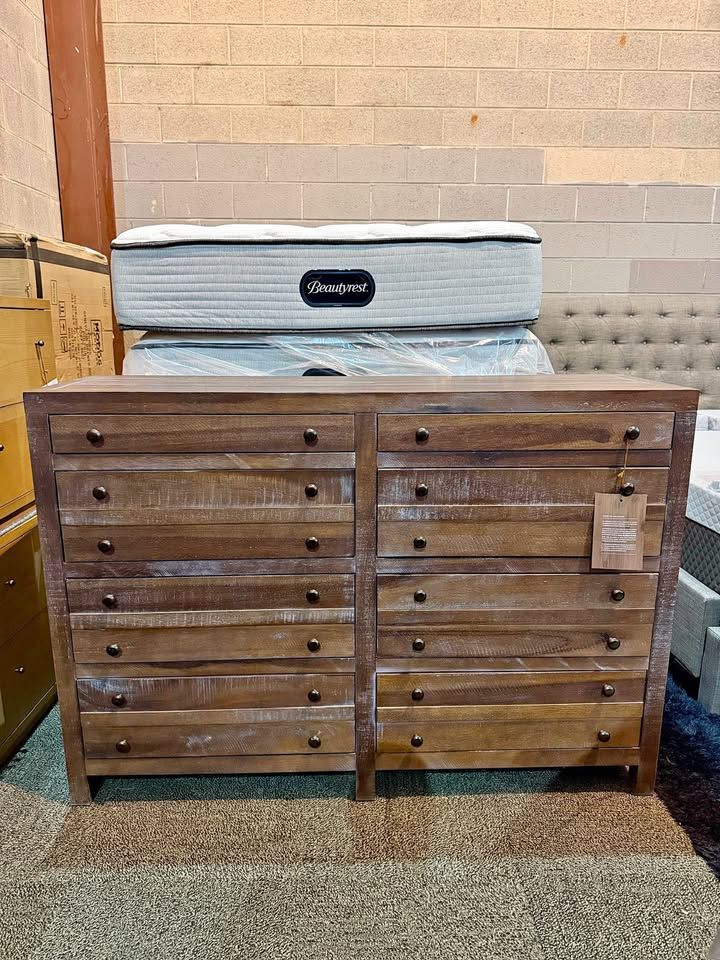 SOLID WOOD 8-DRAWER DRESSER – JAVA FINISH – PREMIUM QUALITY