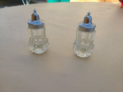 vintage Indian glass salt and pepper set