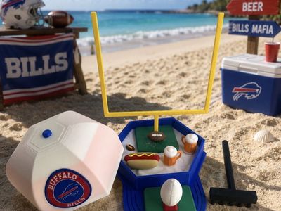 Buffalo Bills Beach Day Desk Decor Playset/zen garden