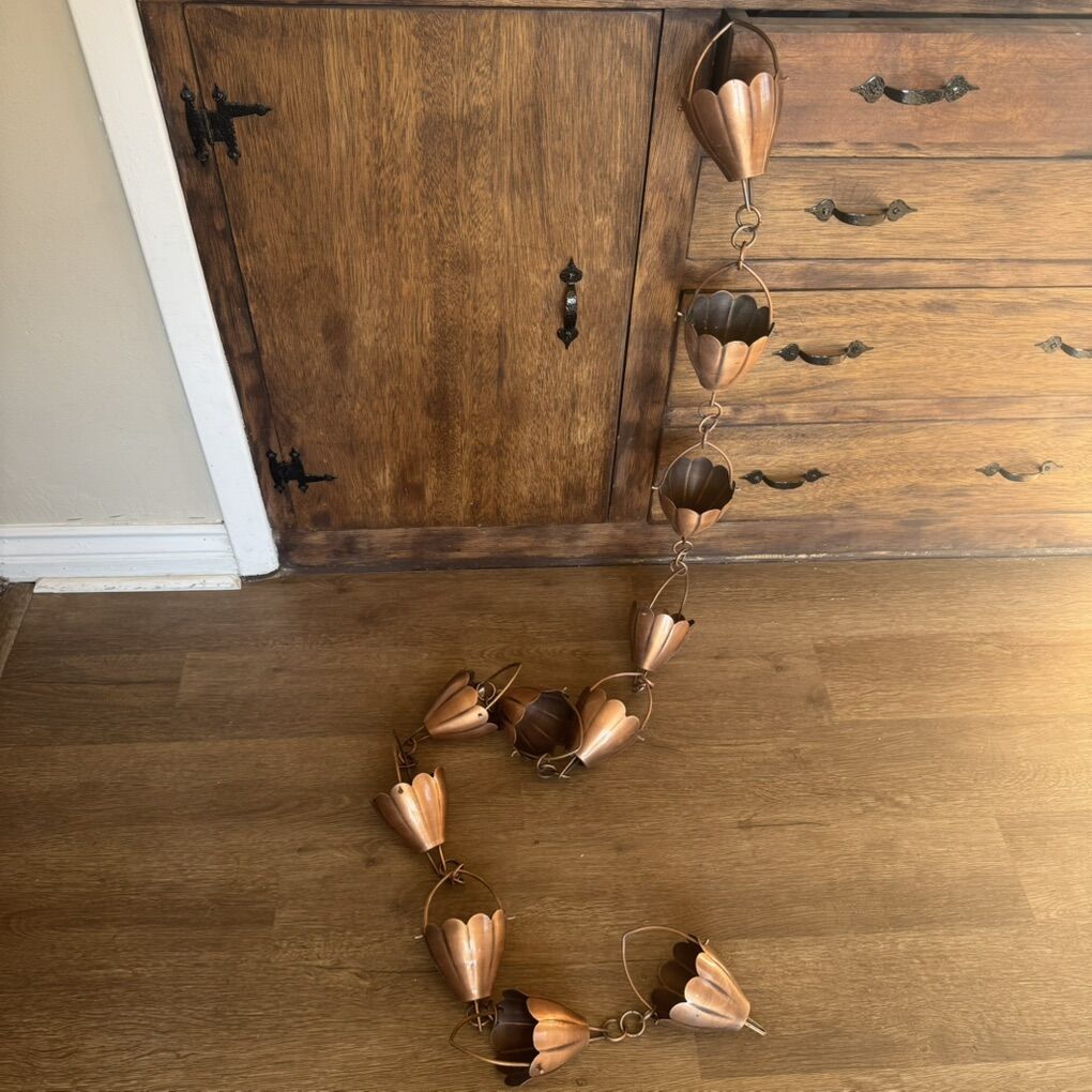 Copper Colored Garden Rain Chains