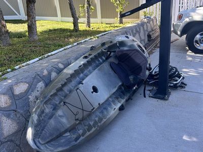 Two person kayak with extra fishing stuff