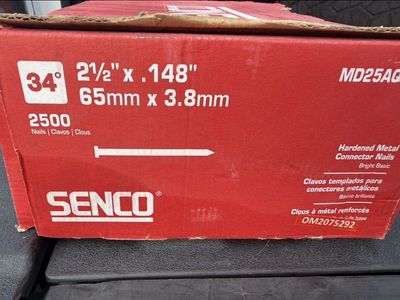 Senco MD25AQBL 2.5" x .148" 34° Hardened Metal Connector Nails, 2500 Count
