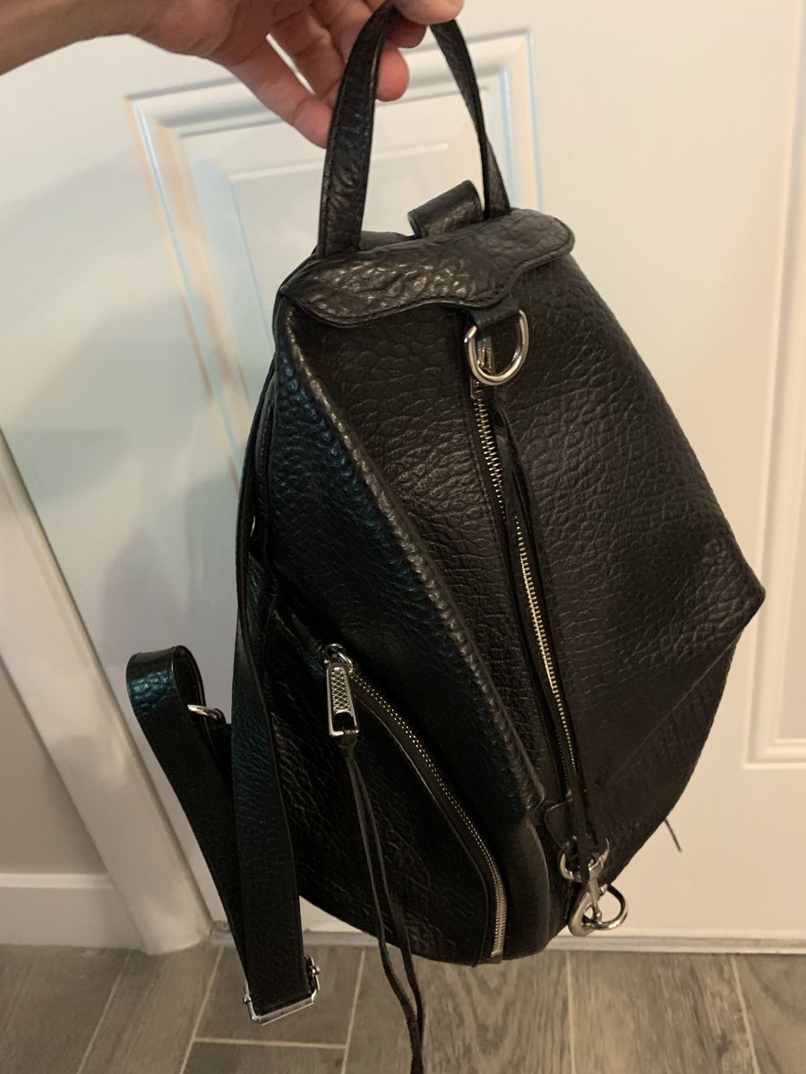 Rebecca Minkoff Black Textured Leather Julian Backpack Purse