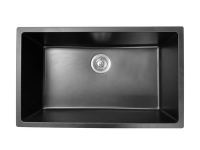 27" Black Quartz Kitchen Sink with Accessories