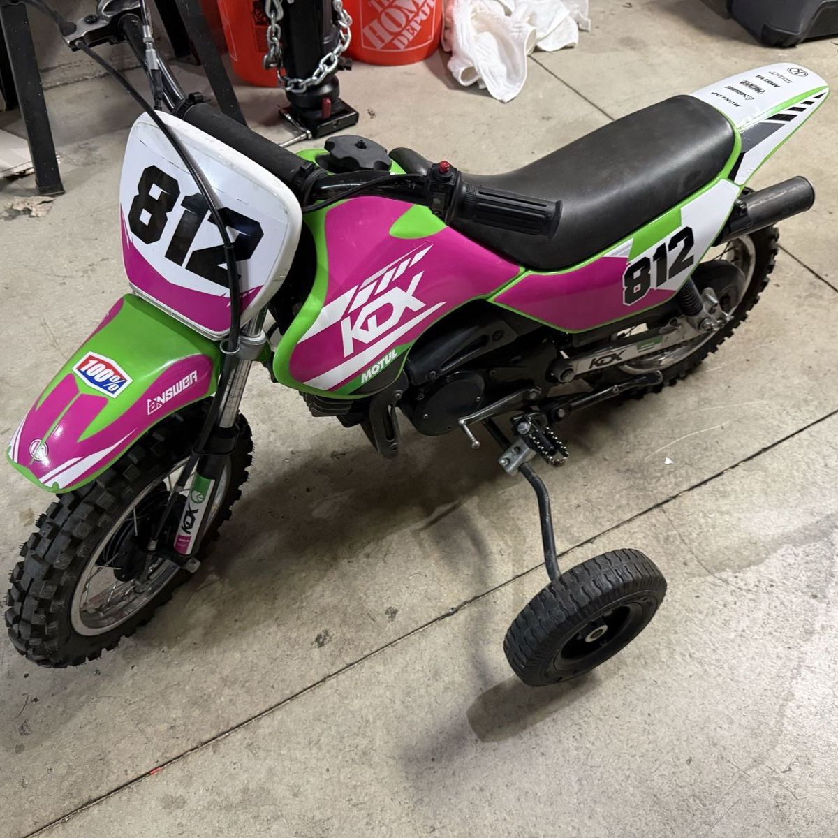 Kawasaki KDX50 Kids Dirt Bike with Training Wheels