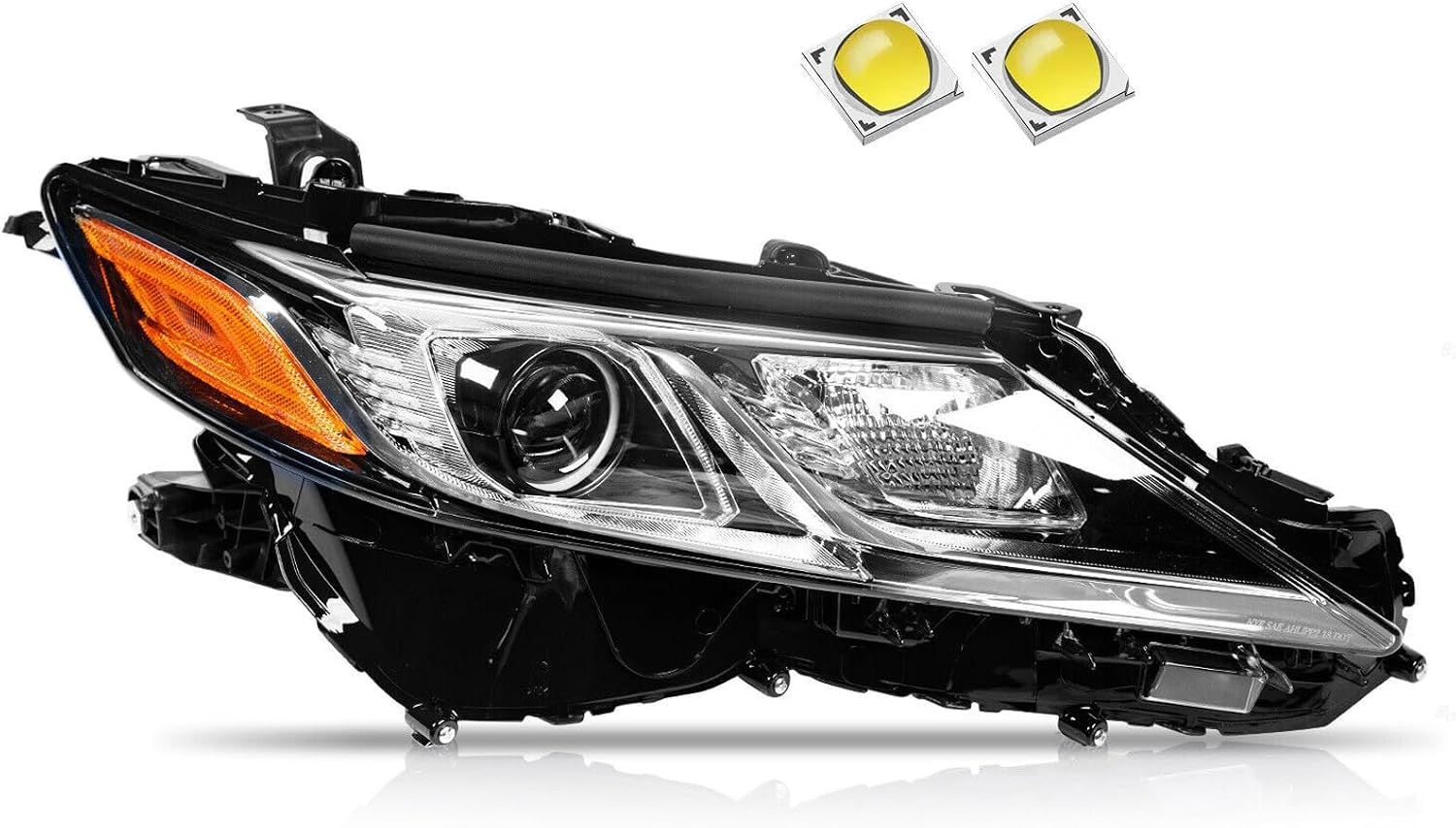 2018-2022 Toyota Camry L LE SE- LED Projector Passenger Headlight Assembly, Black