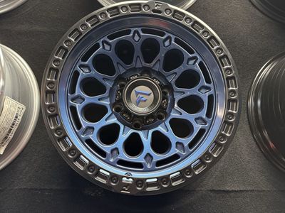 Brand new set of 4 wheels Fittipaldi FT101 Gloss Blue w/ satin black 17x9 6x5.50 lug Pattern offset -12mm