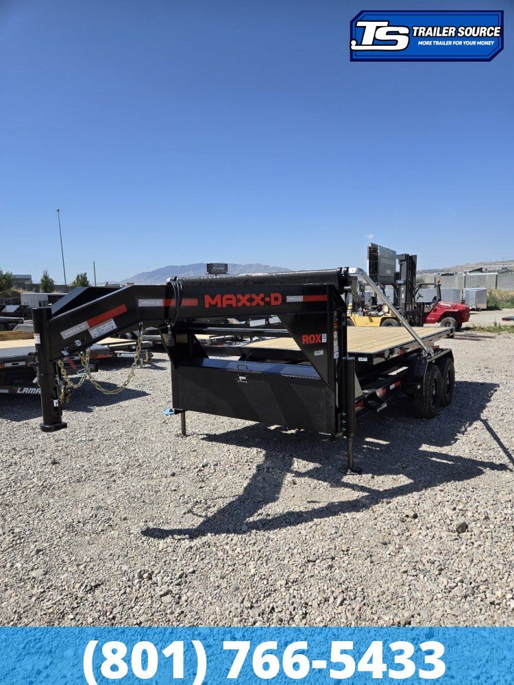 7x14 Maxx-D ROX Roll Off Gooseneck Roll Off Trailer - 14K GVWR - Electric Tarp, Hydraulic Jack(s)