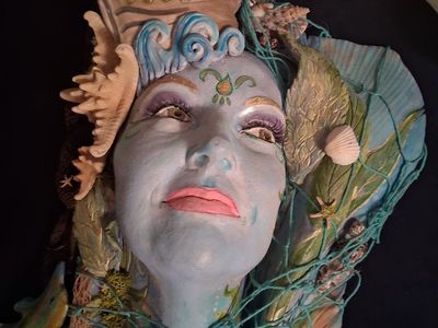 Ocean-Themed Mermaid Wall Art Sculpture - Handcrafted Nautical Decor