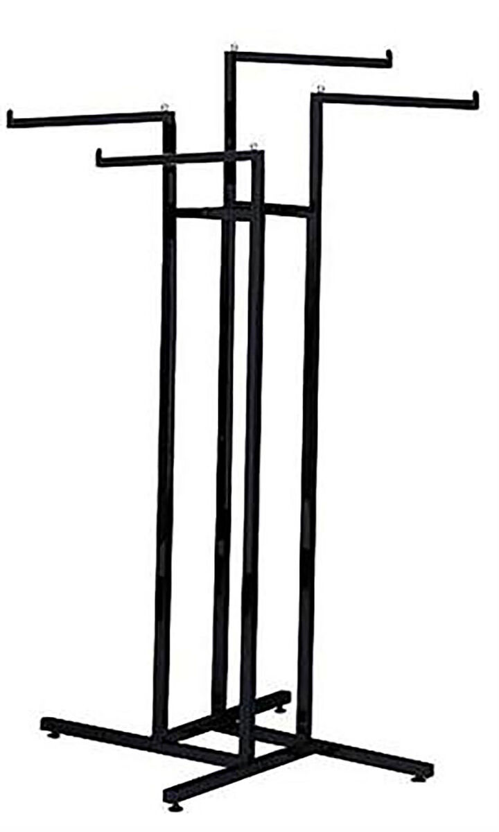 4 Arm water fall Clothing display rack in black