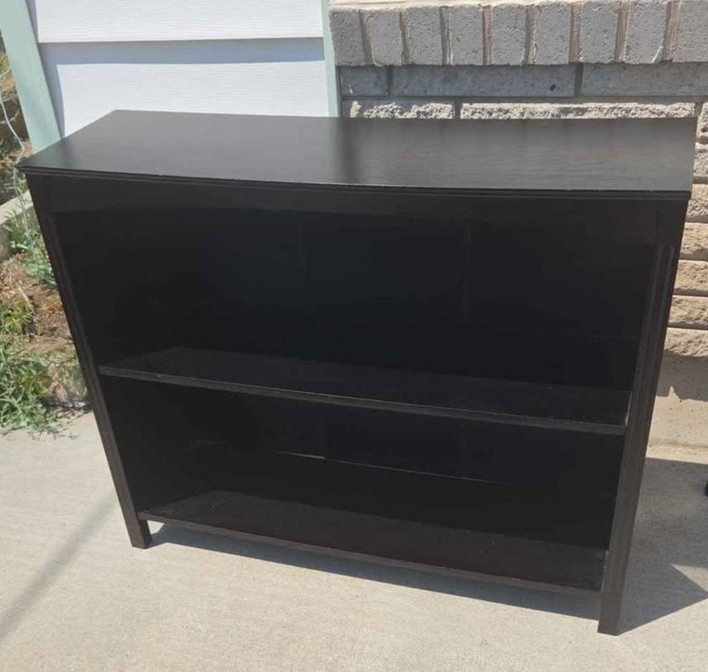 Black Wooden 2-Shelf Bookcase / Storage Shelf - Used