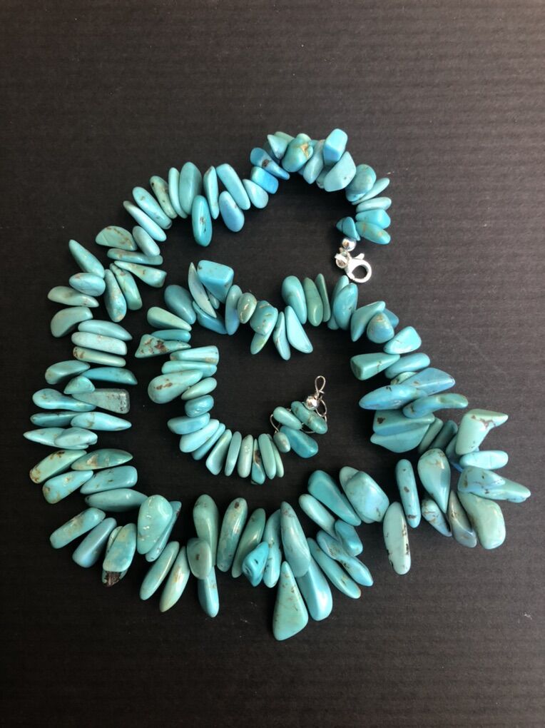 17-19 Inch Adjustable Turquoise Chip Bead Necklace