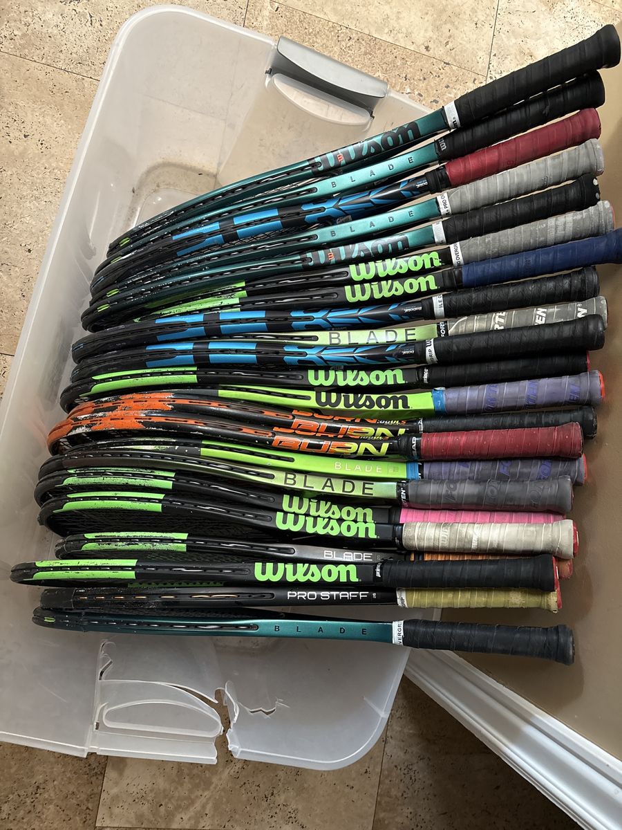 Used tennis rackets