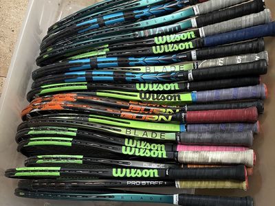 Used tennis rackets