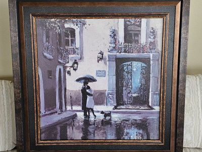 Framed Romantic Couple w/ Dog in Rain -Print
Framed 31.5"×31.5"