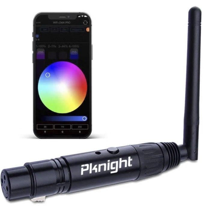 Pknight 2.4G Wireless DMX Controller,Compact Transceiver with Wi-Fi Connectivity, Supports Artnet & sACN