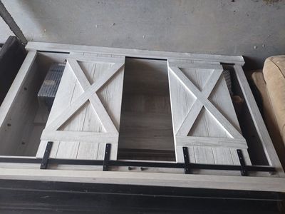 Barn door entertainment center