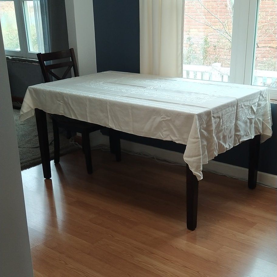 Linen Flower Pattern Ed Tablecloth