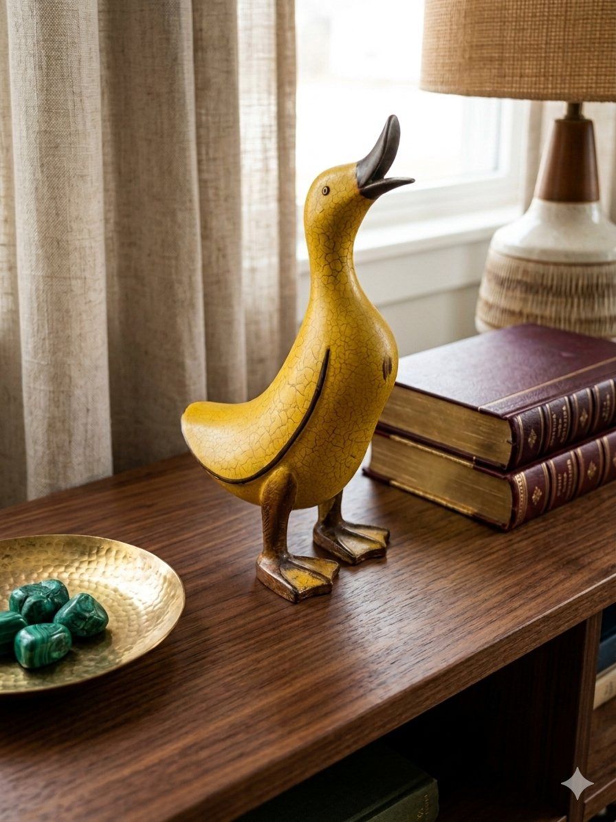 Vintage Folk Art Yellow Duck