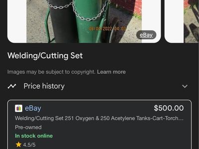 Oxygen & Acetylene Welding/Cutting Set with Tanks, Regulators, and Torch - Used Good Condition