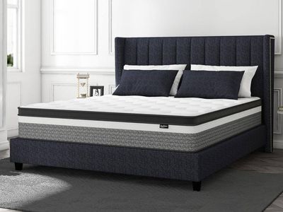 King Medium Firm Hybrid Memory Foam and Spring 12 in. Bed in a Box Comfort Pillow Top Mattress