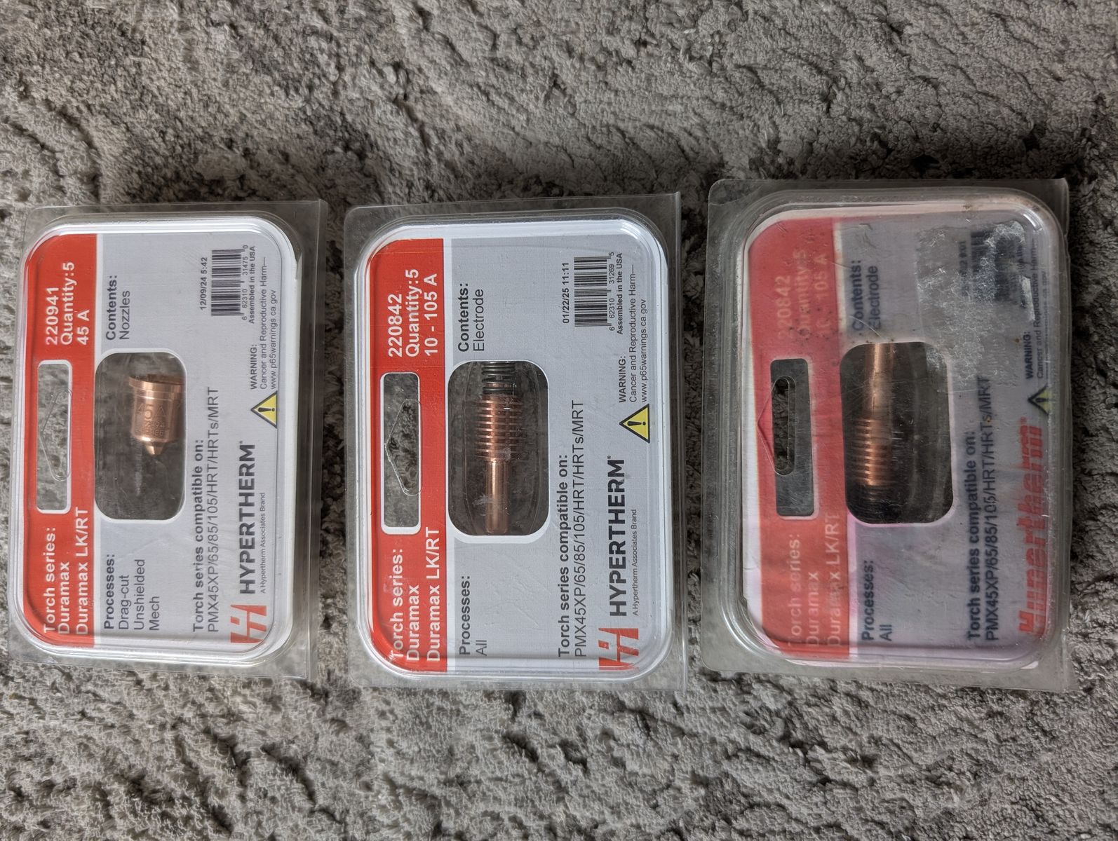 Hypertherm Consumables electrodes and nozzles