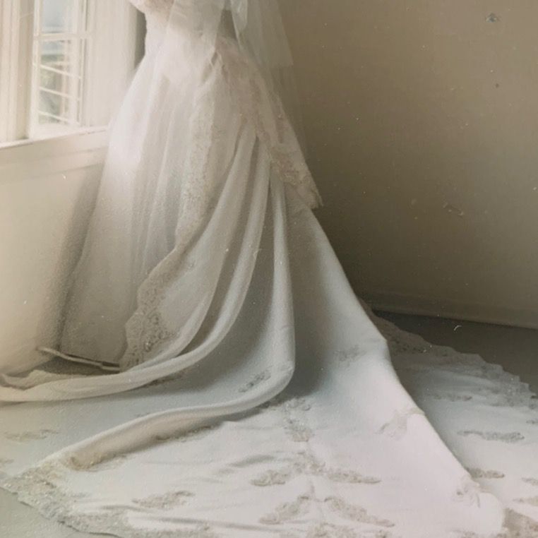 Wedding dress and veil