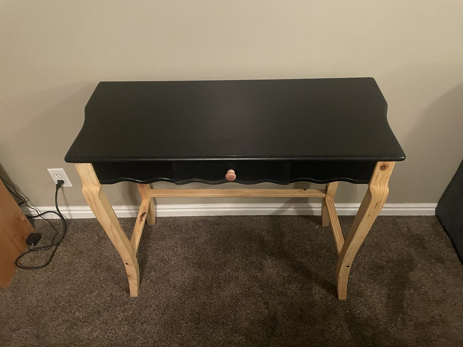 Modern Black & Wood Entryway Table