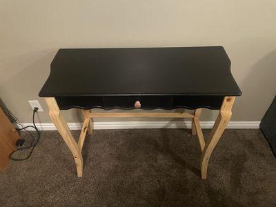 Modern Black & Wood Entryway Table