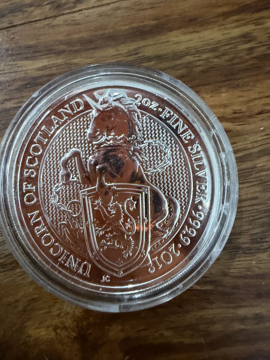 10 Oz Silver, 8 US 1 Oz & 2 Oz Unicorn of scotland