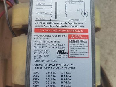 GE 72300 GEM400ML5AA4-5/2 400W Multi-Volt Metal Halide Ballast w/ Capacitor & Ignitor
