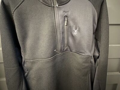 Spyder 1/2 Zip Mens Jacket New Sz XL Black