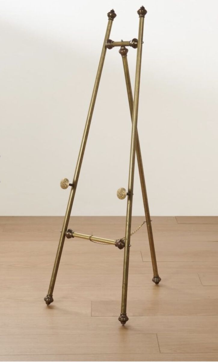 Vintage Style Brass Floor Standing Display Easel