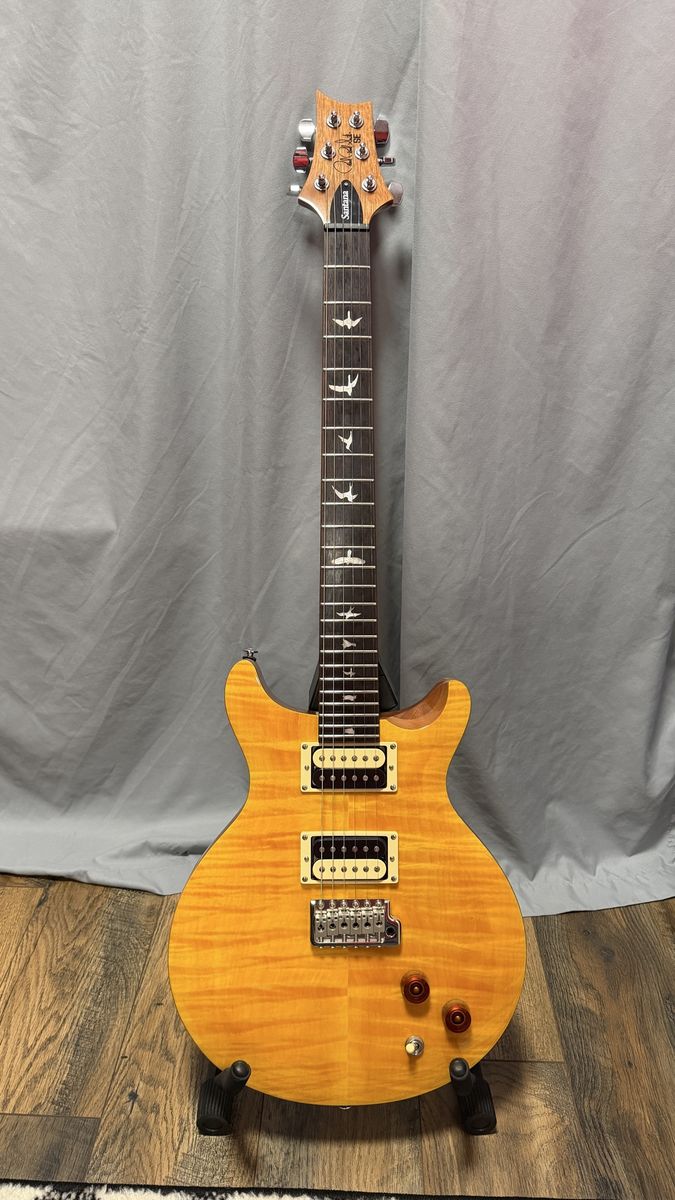 Used PRS SE Santana Electric Guitar with Tremolo Bridge - Yellow Finish
