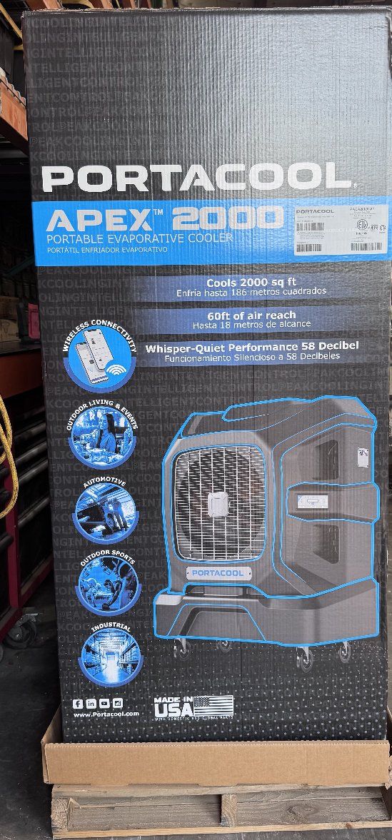 Portacool Apex 2000 Portable Evaporative Cooler - Brand New In Box