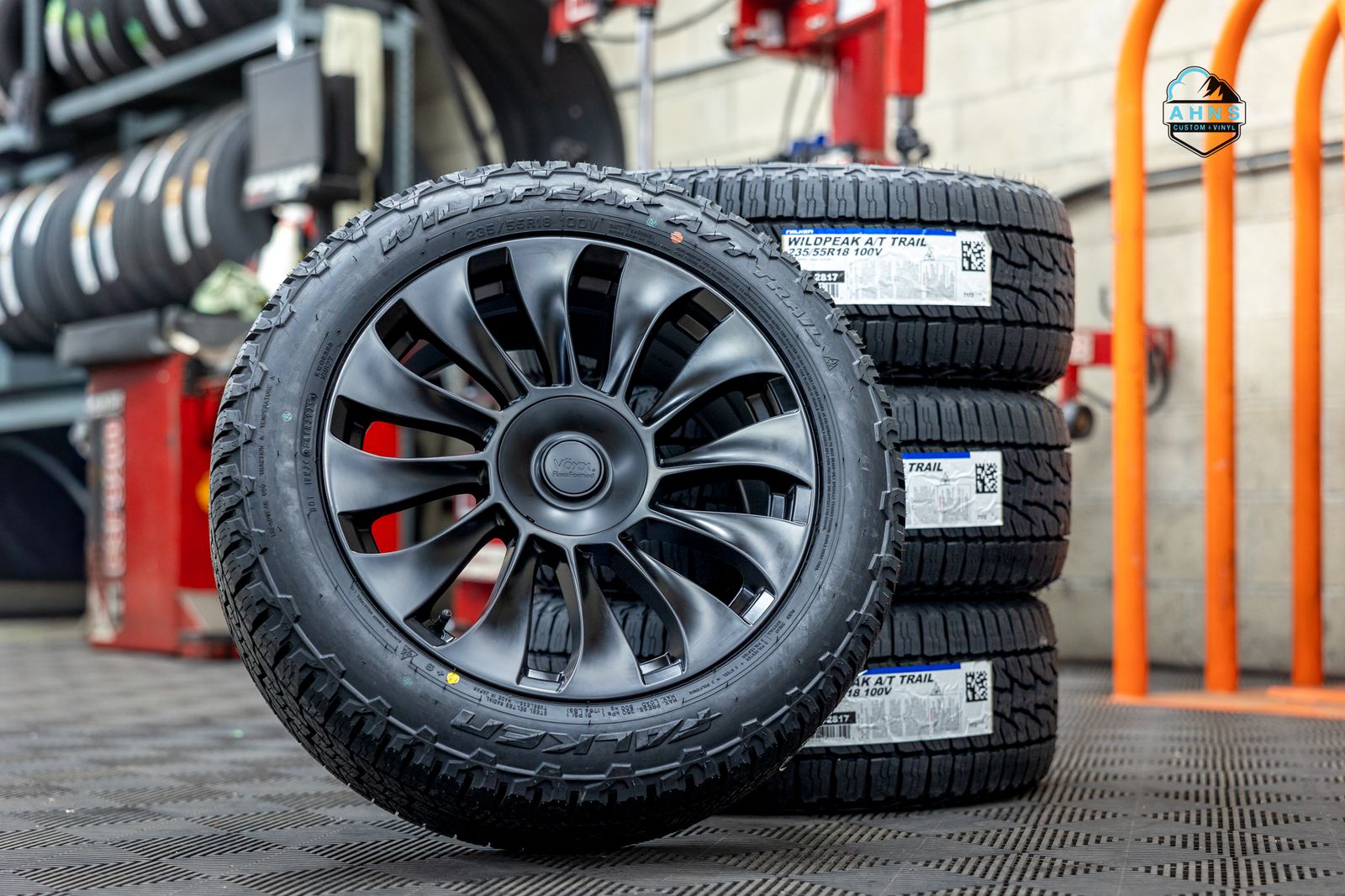Tesla Wheel Package | Falken Wildpeak AT Trail | 235/55R18 | Free Install & Lug Nuts