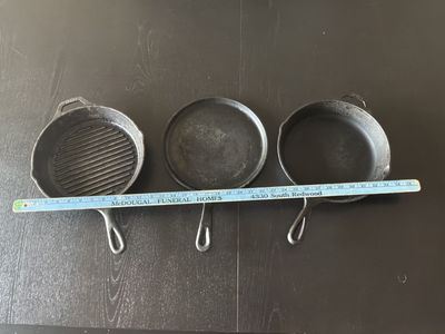 Lodge Cast Iron Cookware Set - Grill Pan, Griddle & Skillet