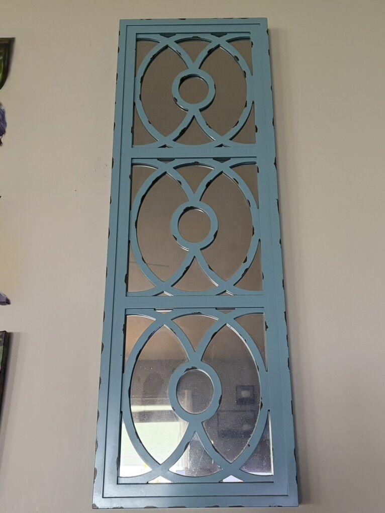 2-Decorative Teal Wall Mirrors
