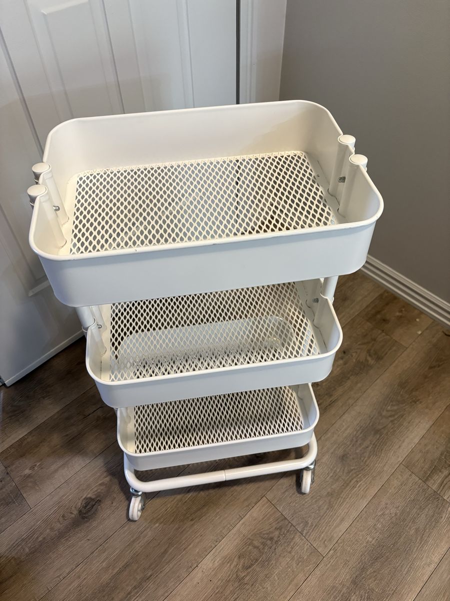 IKEA White Rolling Cart
