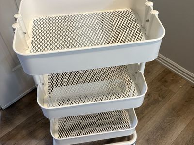 IKEA White Rolling Cart