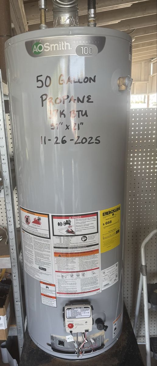 New 50 Gallon PROPANE Water Heater